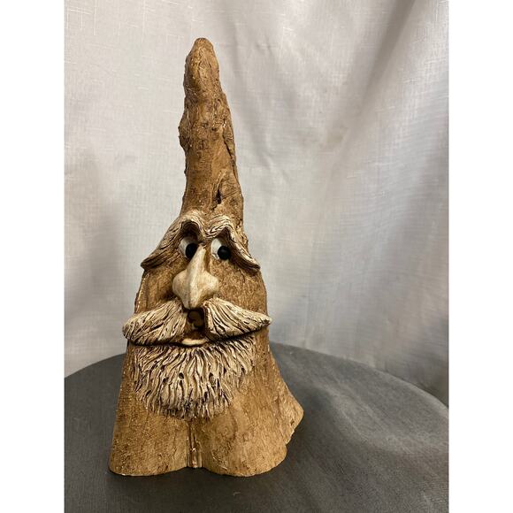 Carved Tree Spirit Old Man Wizard Faux Wood Figure and Stash Box 10 in tall  EUC - Picture 11 of 16